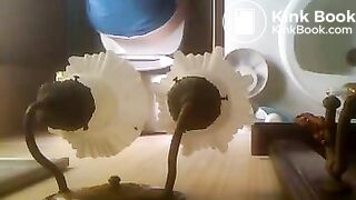 Overhead spycam pooping at home