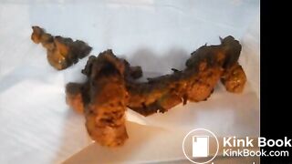 Dirty girl pooping a lot