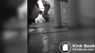 Group of girls shitting in a hole