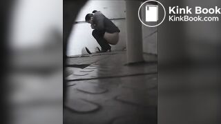 Group of girls shitting in a hole