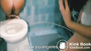 Two girls pissing and one of them shitting