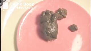 Pretty blonde girl shitting and pissing comp