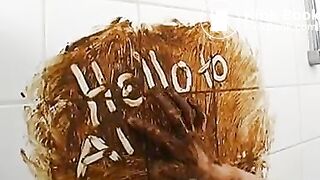 Blonde cunt licks up own shit