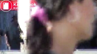 ...e pooping her blue panties.