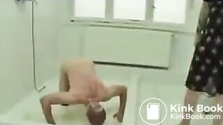 mistress empties her fluids on a slave