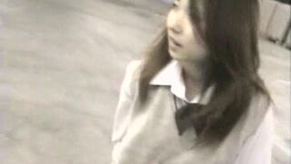 School girl outdoor enema