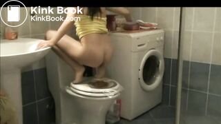 Quick shit on the toilet seat