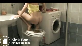 Quick shit on the toilet seat