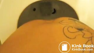 Sexy tanned chick toilet poop - video 4