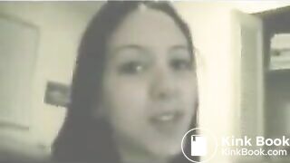 Brunette noisy toilet