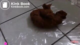 Stunning brunette takes a nice shit