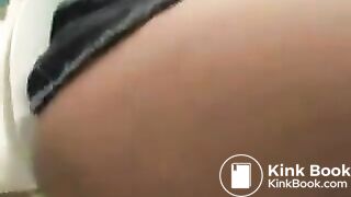 this brunettecan mess up a toilet bowl