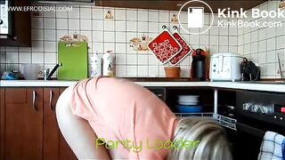 Milf shitting in kitchen