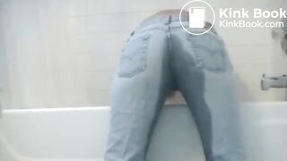 Girl Shits Enema in Her Jeans