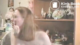 Crying with shitty dildo