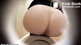 Woman Poops in public bathroom WC Spy