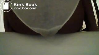 Girl poops and pees her white panties - video 2