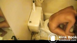 Girl pooping on her toilet