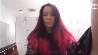 Sexy teen public toilet poop and farts