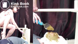 3 Girls Violently Shitting Into Slaves Mouth