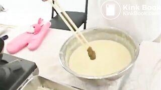 Jap girl cooks and eats poop