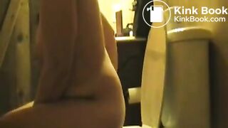 more toilet farts and pooping from gassy lady