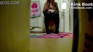 3 girls going together in the toilet