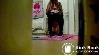 3 girls going together in the toilet