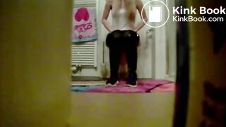 3 girls going together in the toilet