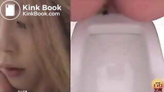 Hard diarrhea in a public toilet