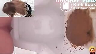 Hard diarrhea in a public toilet