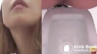 Hard diarrhea in a public toilet