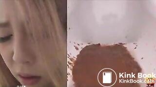 Hard diarrhea in a public toilet