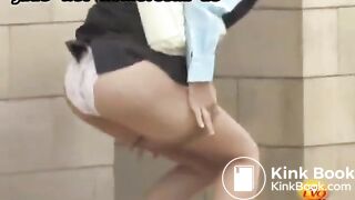 Girls locked toilet public poop accident