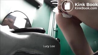 Woman liquid pooping toilet