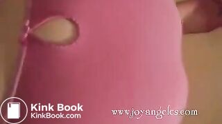 blonde poops in pink panties and smears it