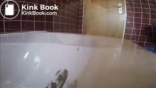 Bubble butt girl shitting in bathtub