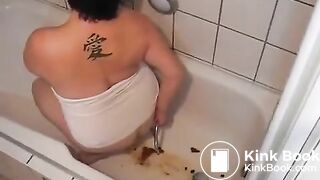 german bbw does scat enema in tub