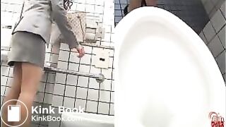 Japanese secretary did a real mess in public bathroom
