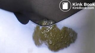 Elena farting and pooping in black and white pants