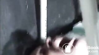 two girls use human toilet