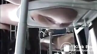 two girls use human toilet