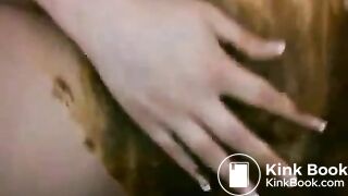 blond babe shits, smears n fucks