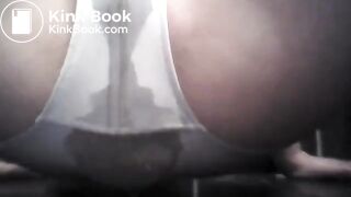 Girl poops and pees her white panties