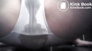 Girl poops and pees her white panties