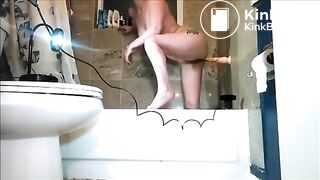 Teen scat dildo bath
