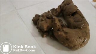 Blonde pooping on floor