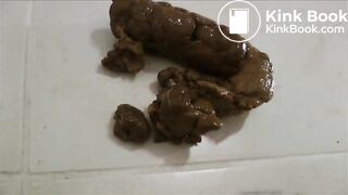 Blonde pooping on floor