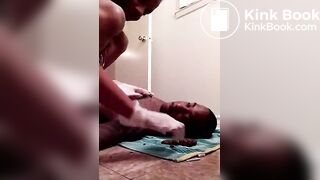 Ebony babe shits in BF's mouth