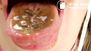 scat flower - close up puking and swallowing